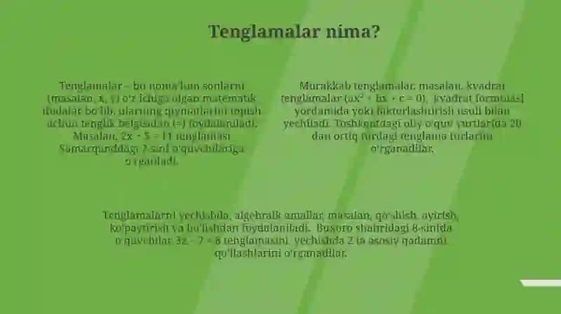 Lineer tenglamalar 4