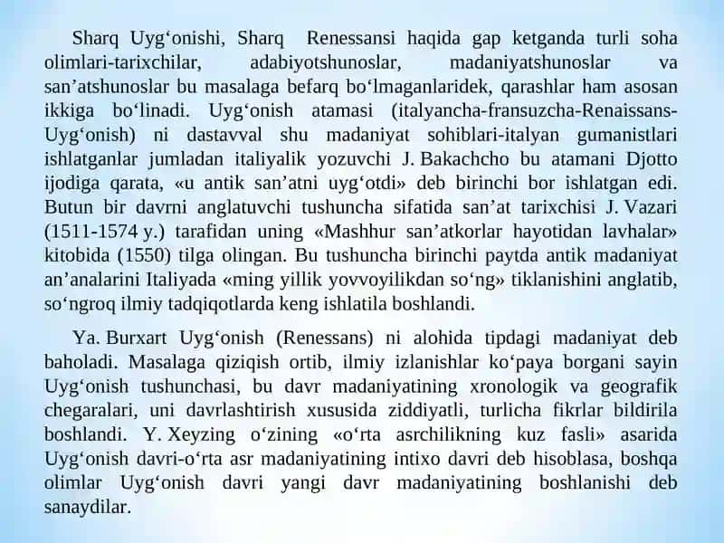 Sharq va g’arb uyg’onish davri madaniyati 4