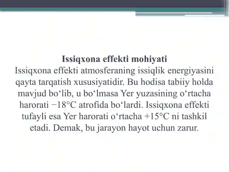 Prezentatsiya Issiqxona (parnik) effekti 4