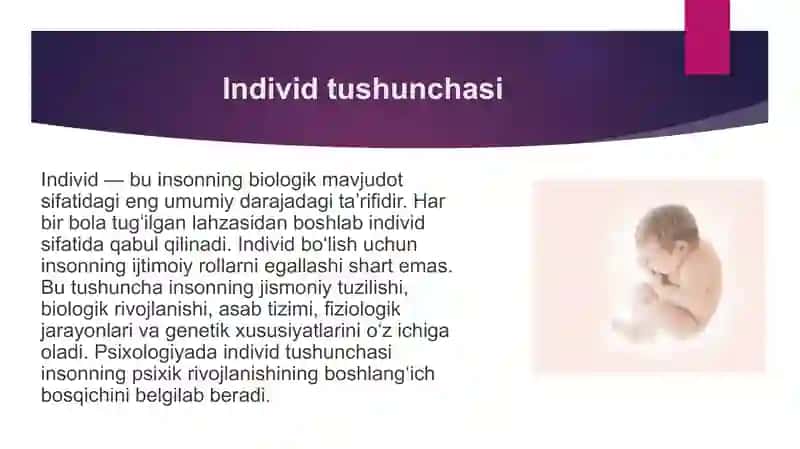 Individ, shaxs, individuallik tushunchalari 4