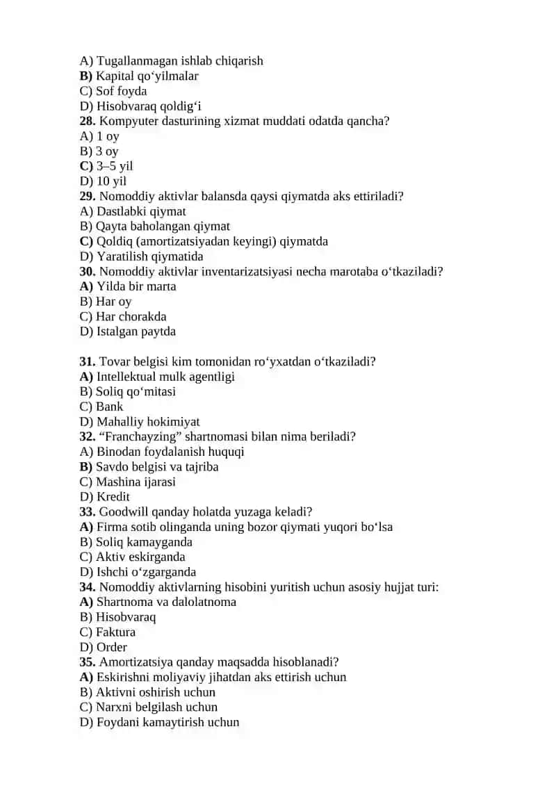 Nomoddiy aktivlar hisobi va baholash tartibi 4