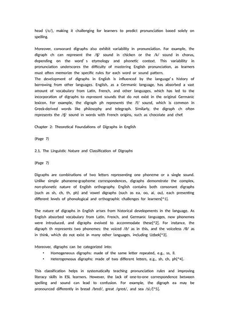 Study of Digraphs in English Linguistics 4