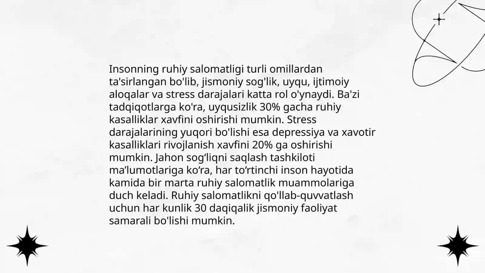Jismoniy sog'liq muammolari 4