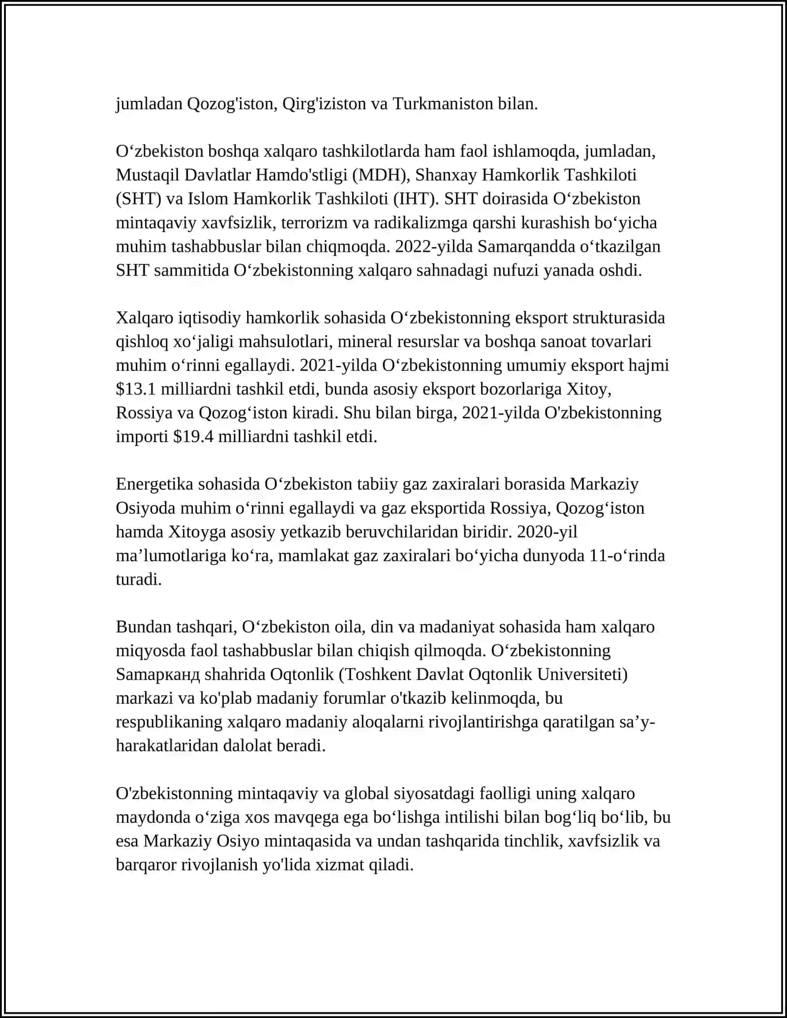 O'ZBEKISTON VA JAXON HAMJAMIYATI 4