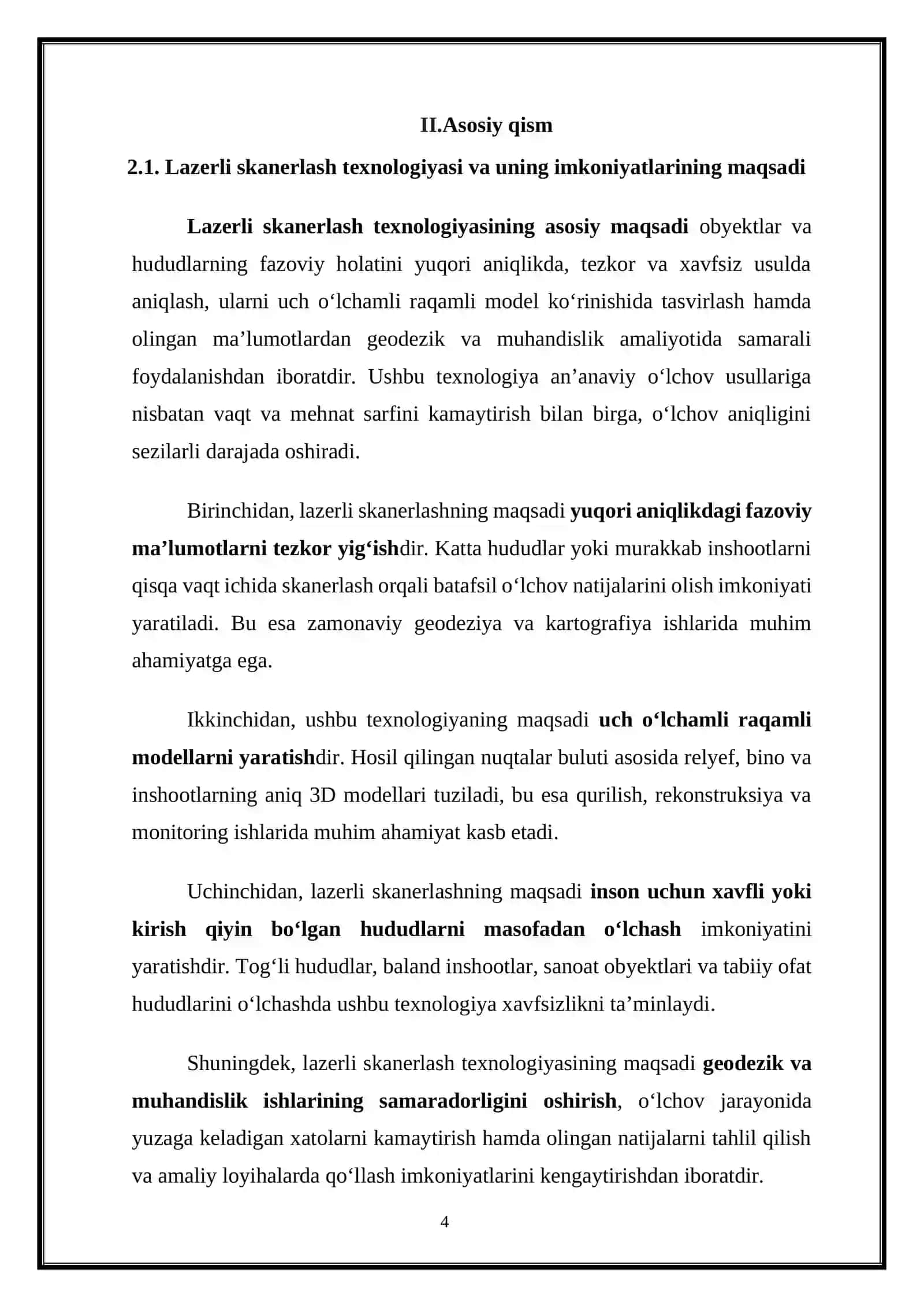 Lazerli skanerlash texnologiyasi va uning imkoniyatlari 4