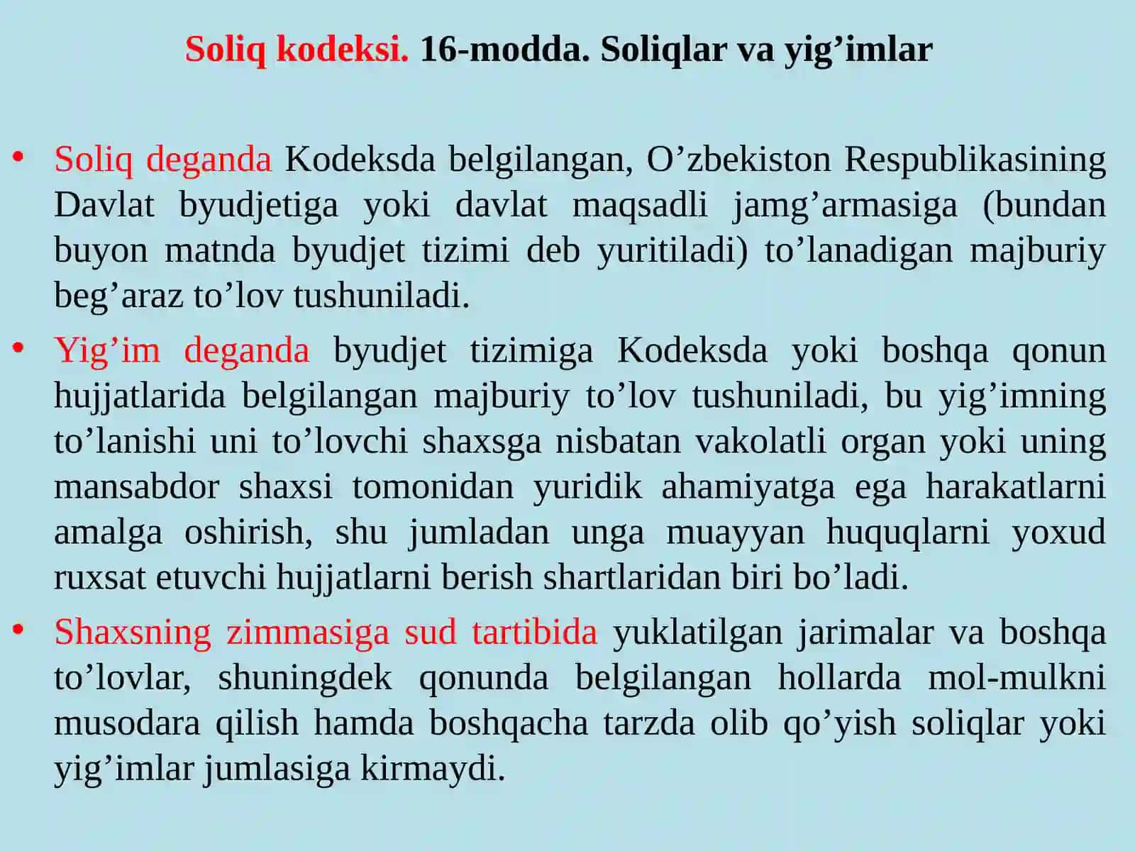“Soliqlar va soliqqa tortish” faniga kirish 4