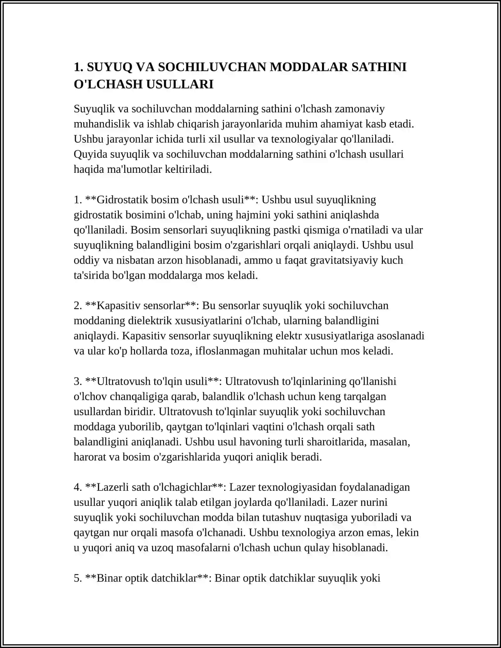 SUYUQ VA SOCHILUVCHAN MODDALAR SATHINI ÕLCHASH 4