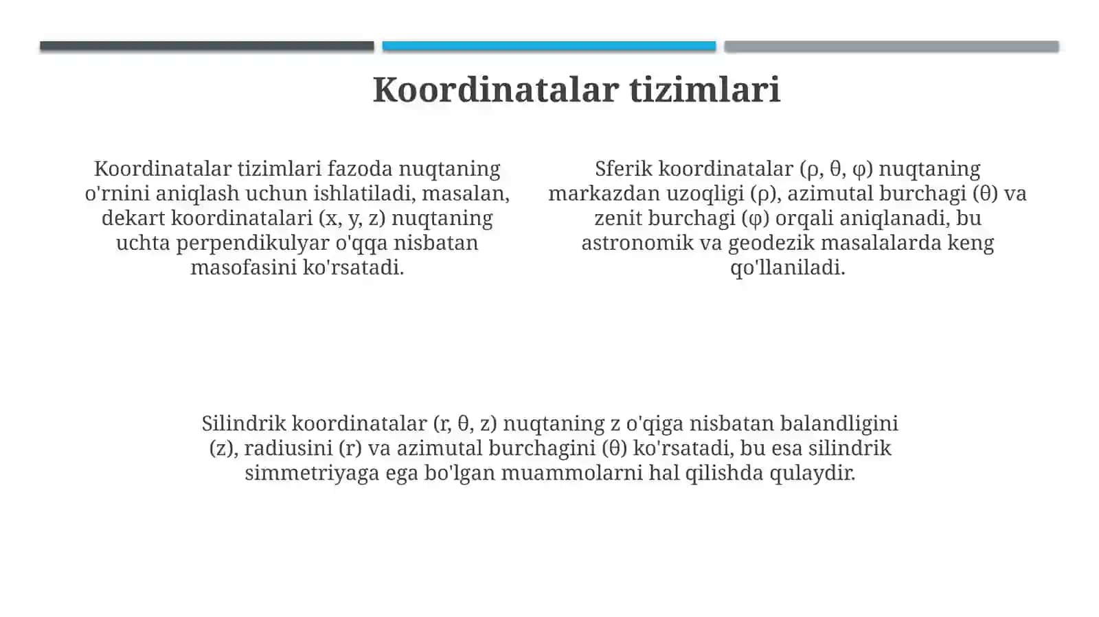 Moddiy nuqta harakatini berilish usullari 4