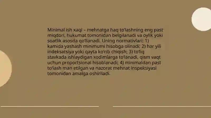 Ish xaqi va mehnat munosabati 4