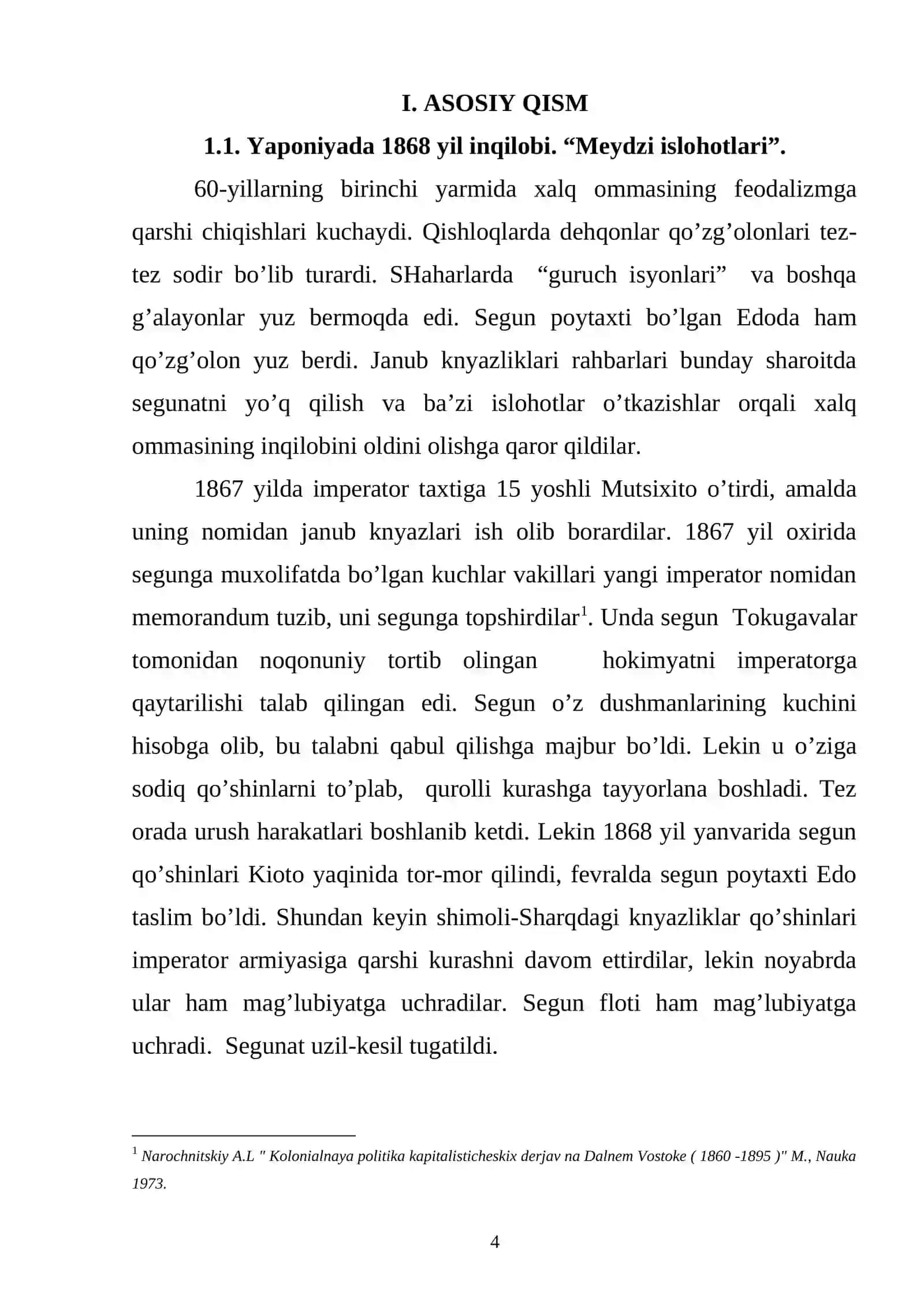 YAPONIYADA 1868 YIL INQILOBI. MEYDZI ISLOHOTLARI 4