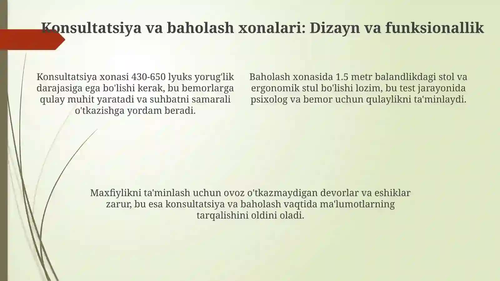 Psixologish joyini tashkil qilish 4