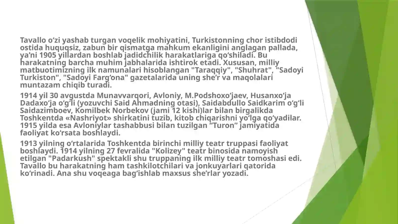 Tavallo hayoti va ijodi 4