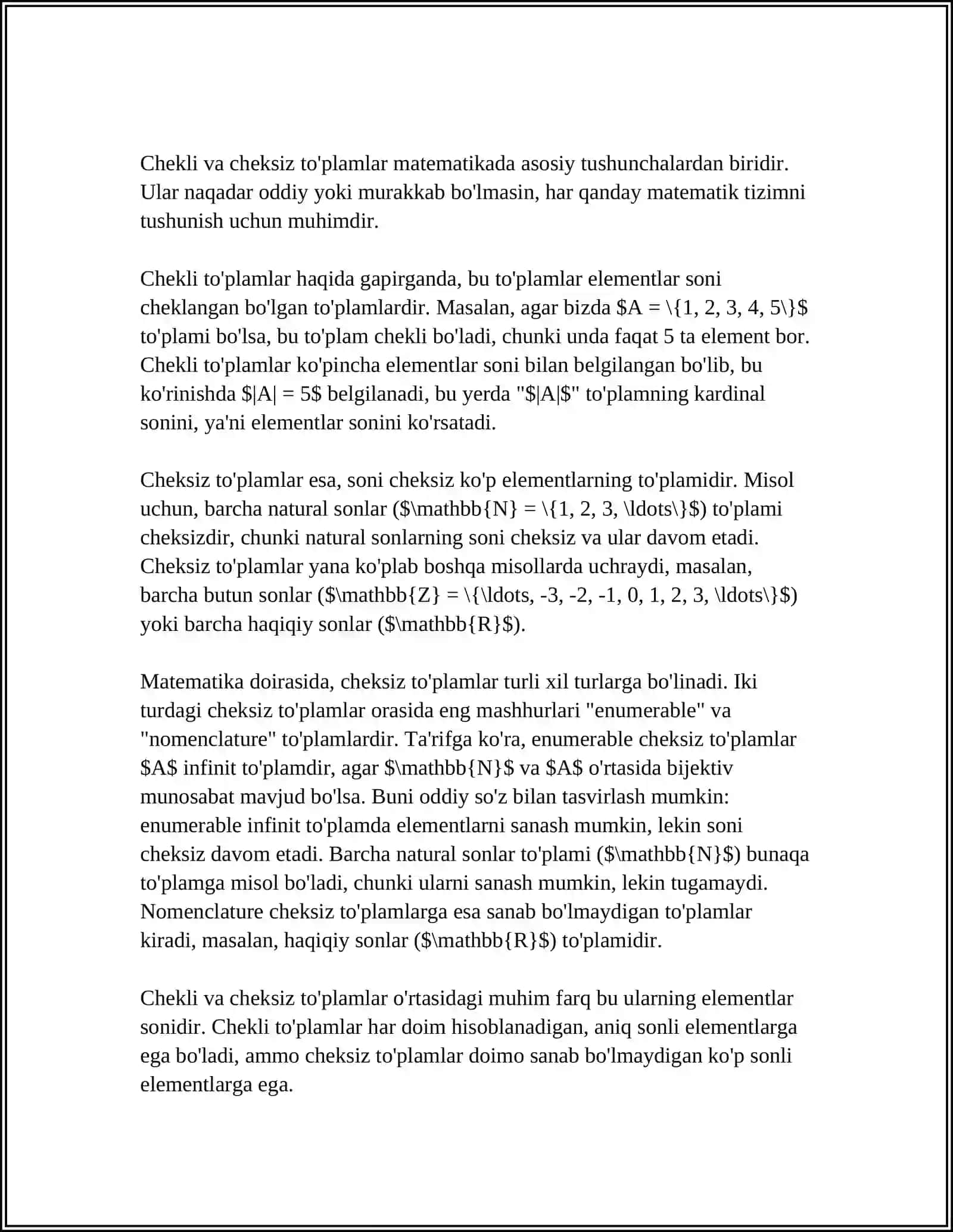 TO‘PLAMLARNI SINFLARGA AJRATISHGA OID MISOLLAR 4