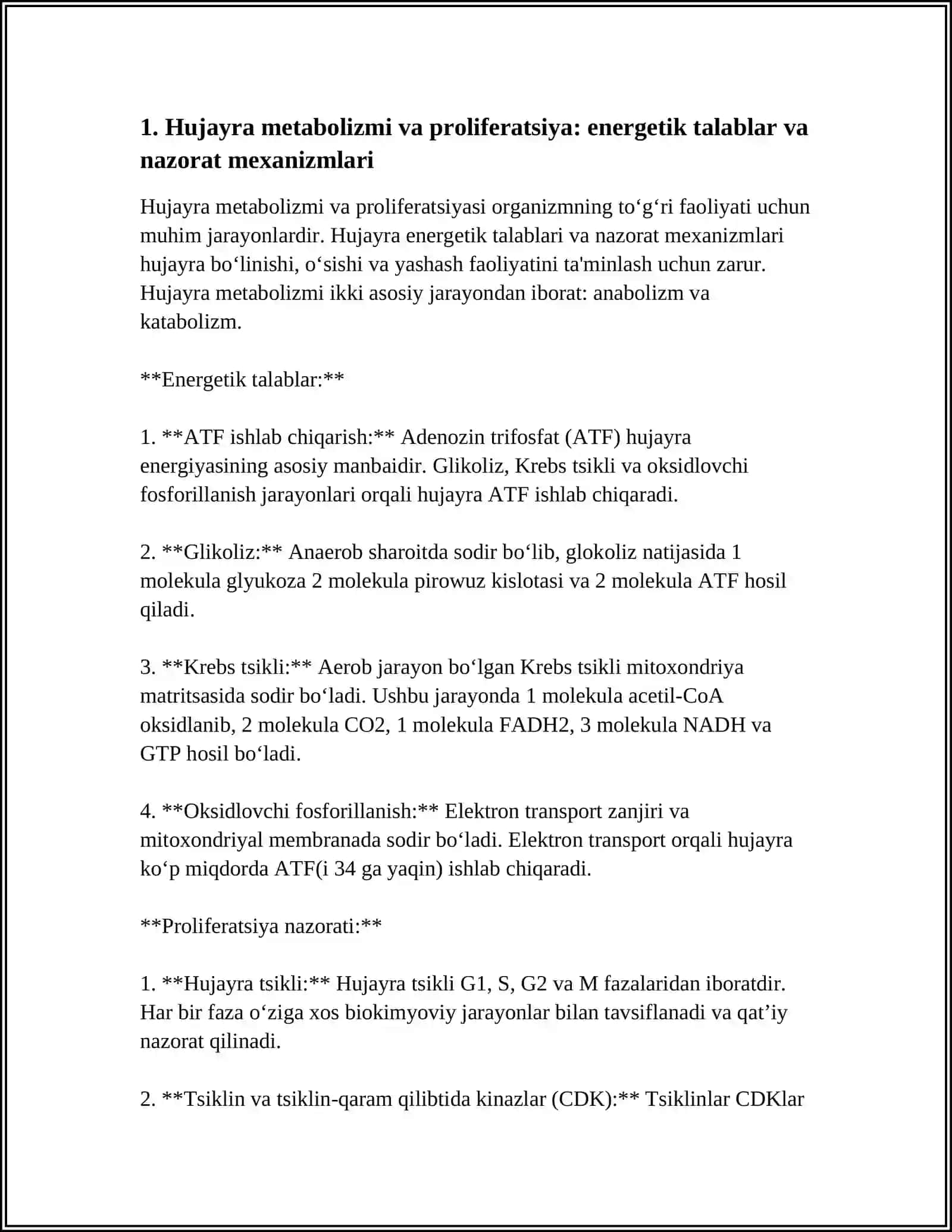 Hujayrada Moddalar Energia va Ma'lumotlar Oqimi 4