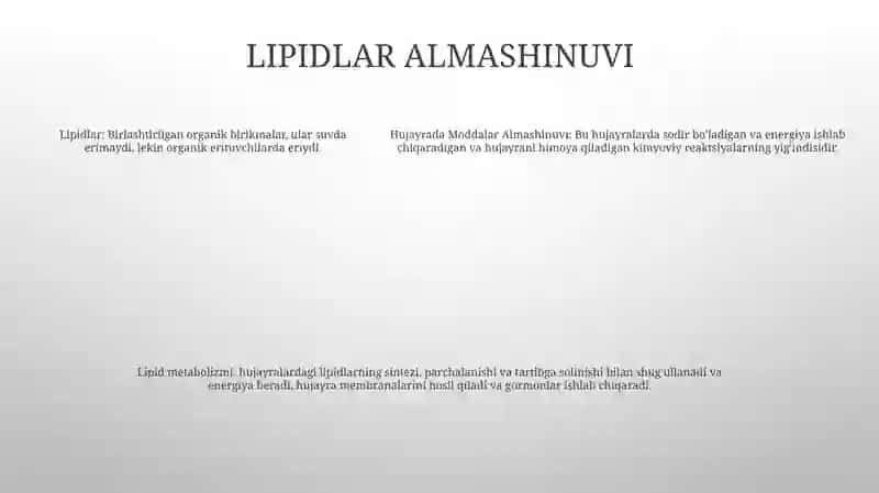 Hujayrada Moddalar Almashinuvi 4