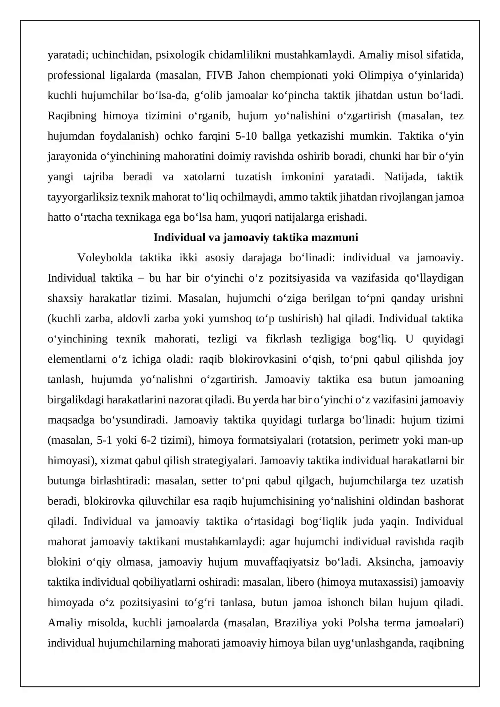 Voleybol o‘yini taktikasi 4