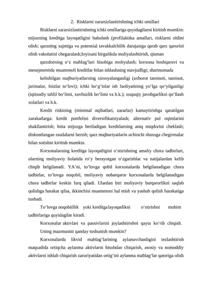 Moliya va risklar 4