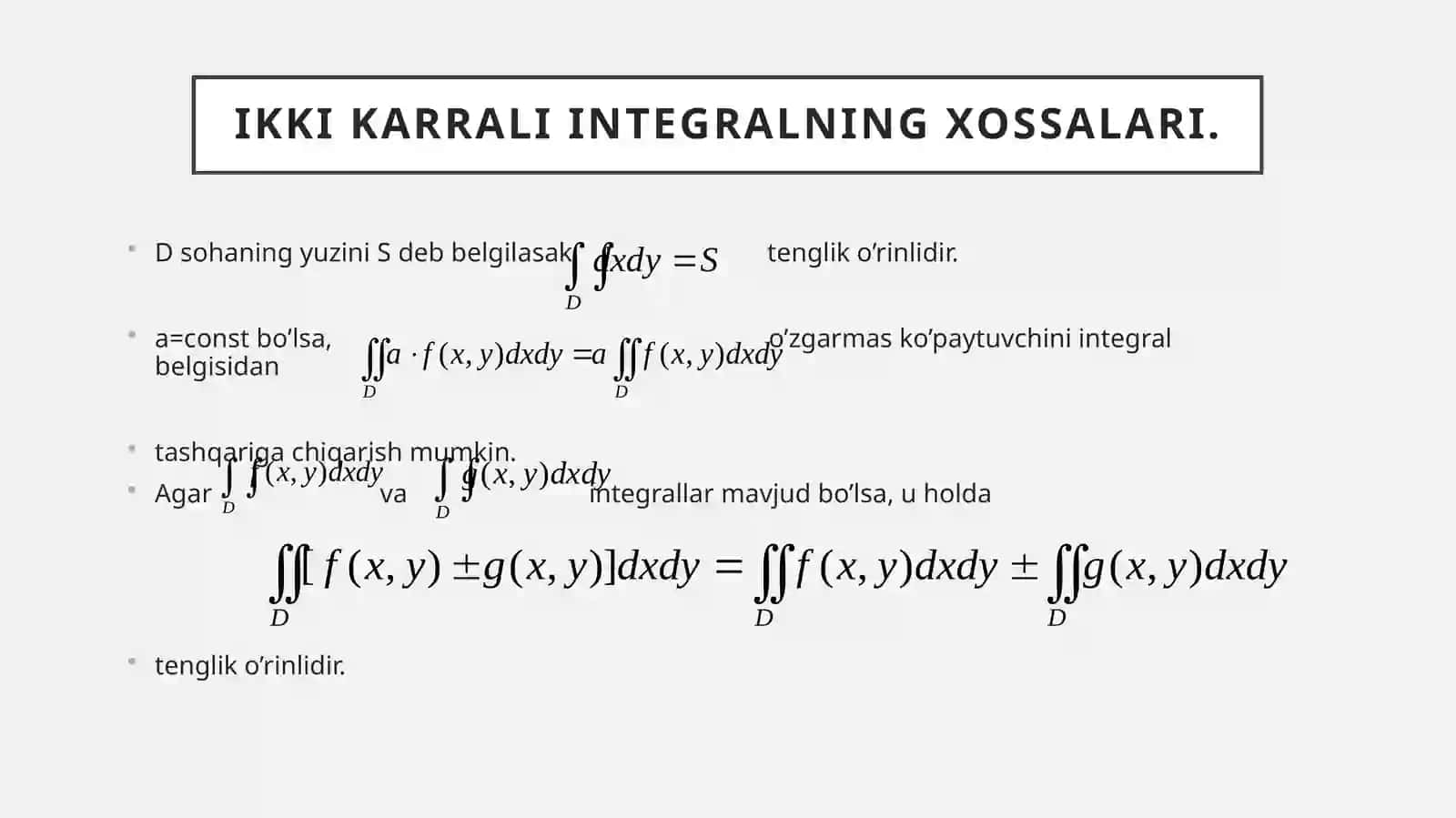Ikkikarrali integral va uning hisoblash usullari 4