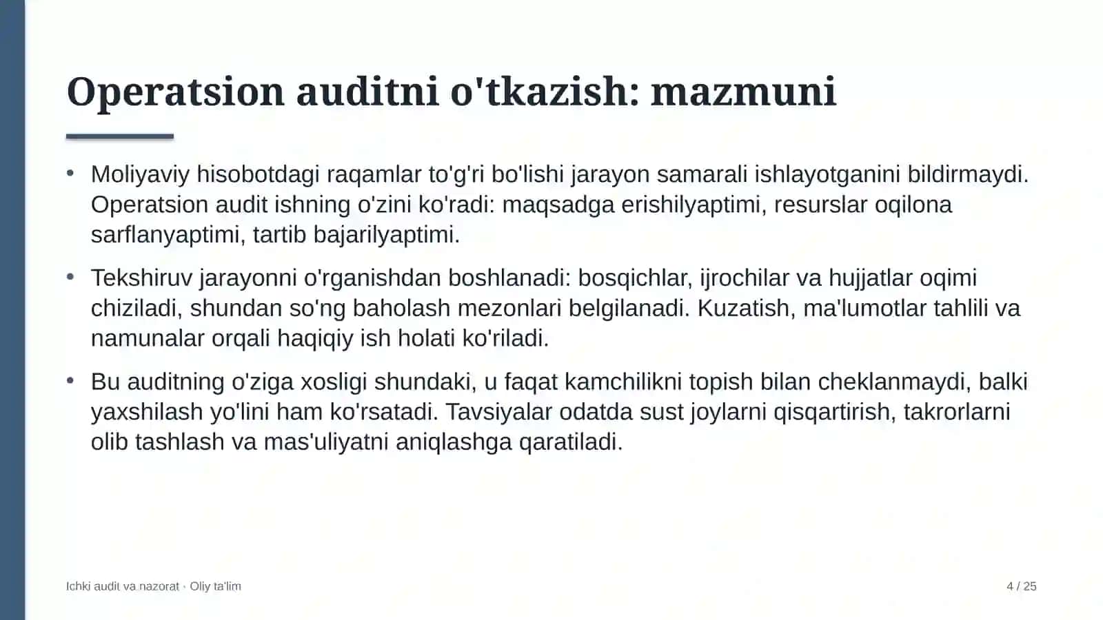 qishloq qurilishida operatsion auditni o'tkazish 5211 4