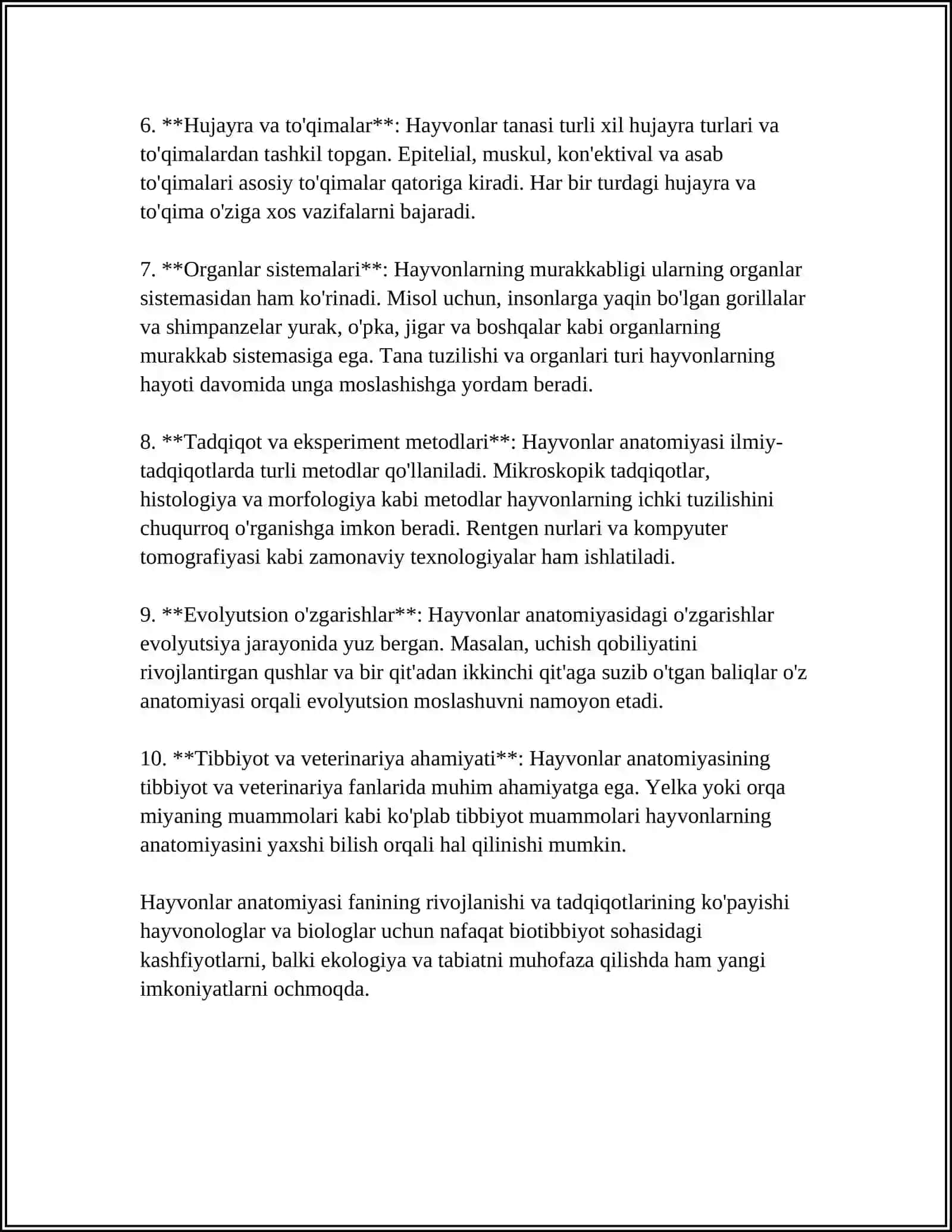 Hayvonlar Anatomiyasi 4