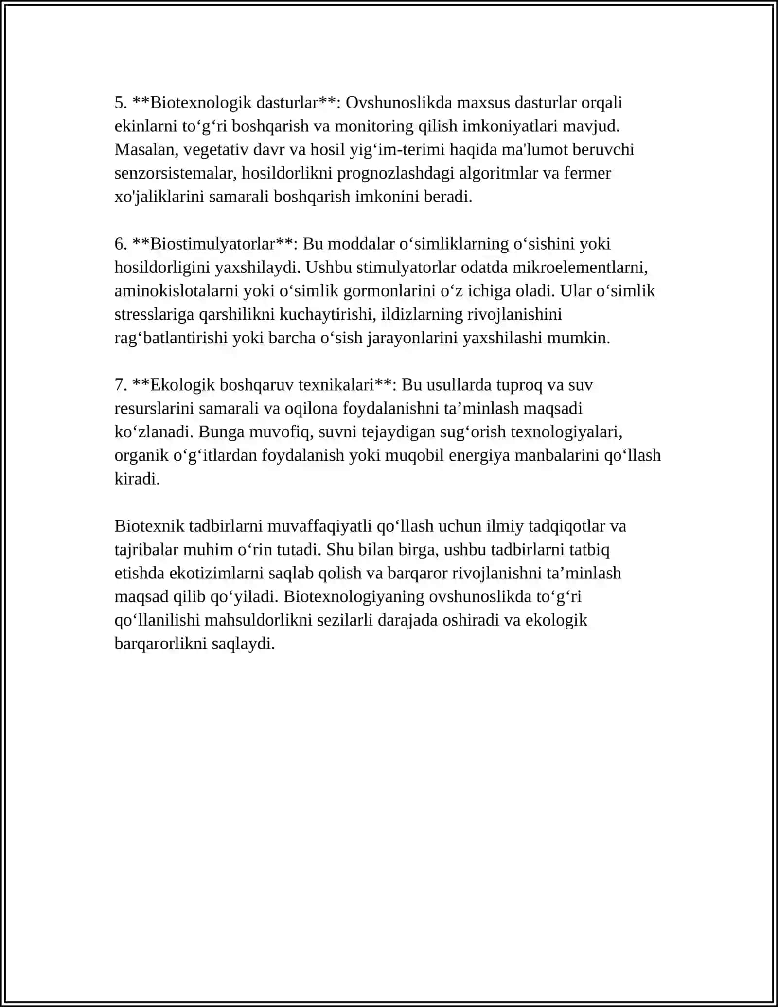 OVSHUNOSLIKDA BIOTEXNIK TADBIRLAR AMALGA OSHIRISH 4