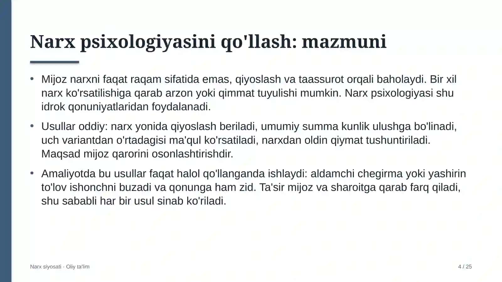 Ehtiyot qismlar do'konlarida narx psixologiyasini qo'llash 4