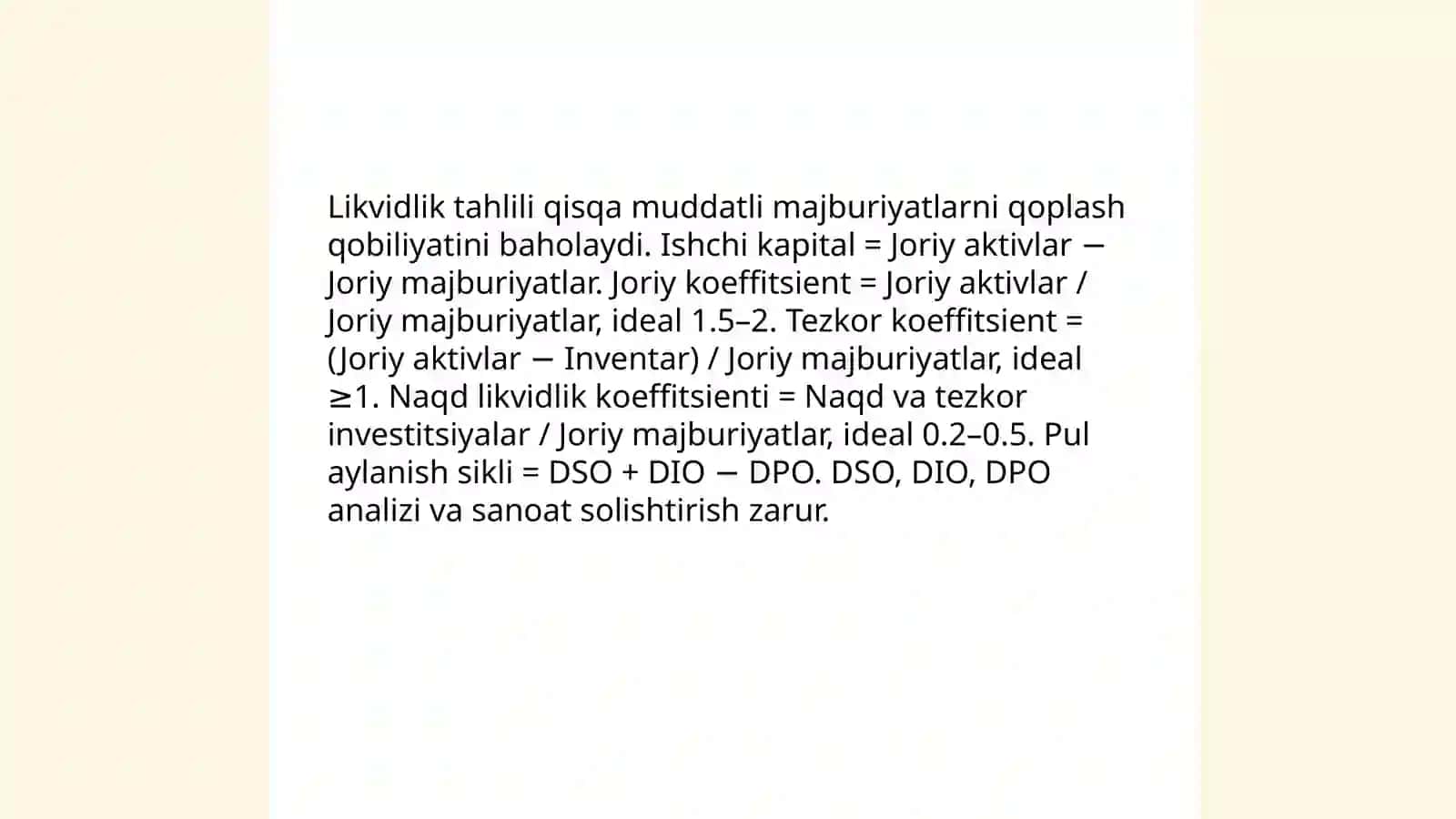 Moliyaviy va boshqaruv tahlili 4