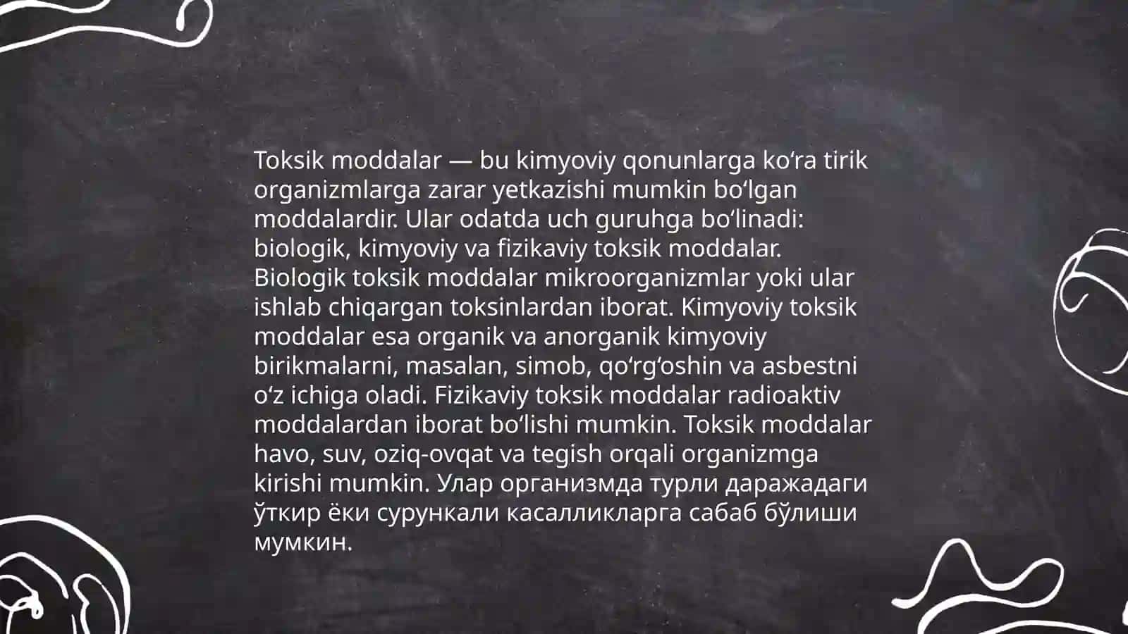 Toksikologik kimyo moduli, maqsadi mohiyati va vazifalari 4