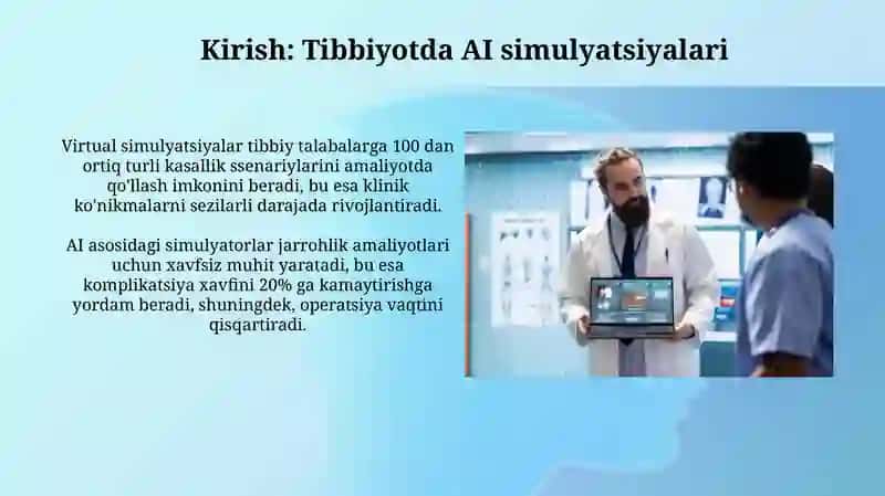Virtual o'qitish simulyatsiyalari Tibbiyot 4