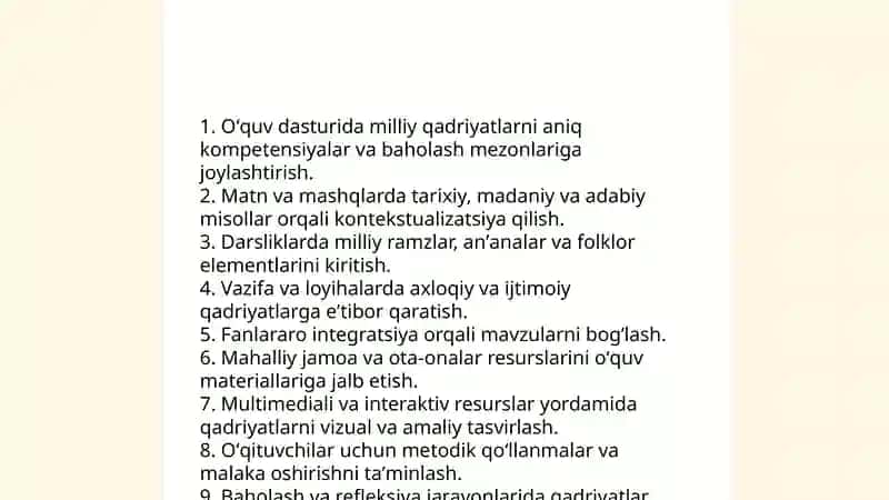 Milliy tarbiya fanini oʻqitishning amaliy asoslari 4