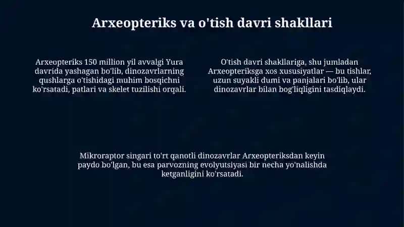 Qushlarning evolyutsiyasi va kelib chiqishi 4