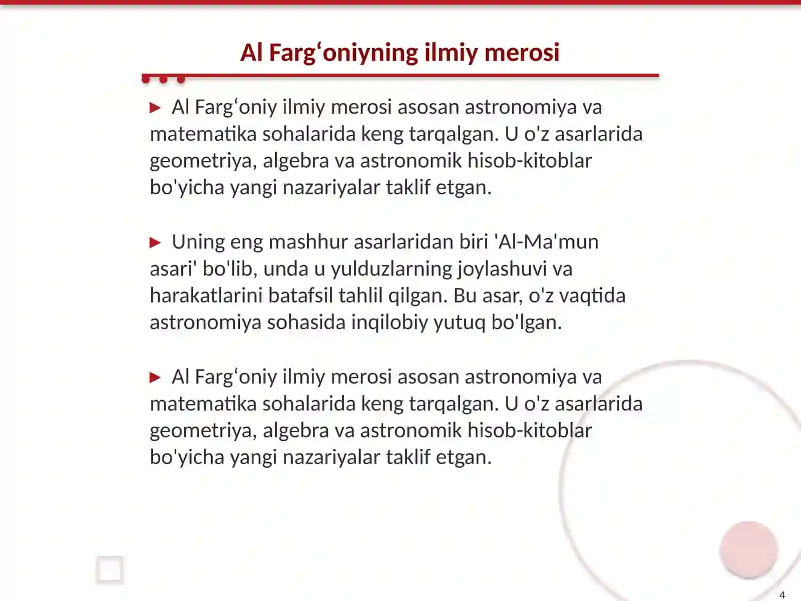 Al Fargʻoniy 4