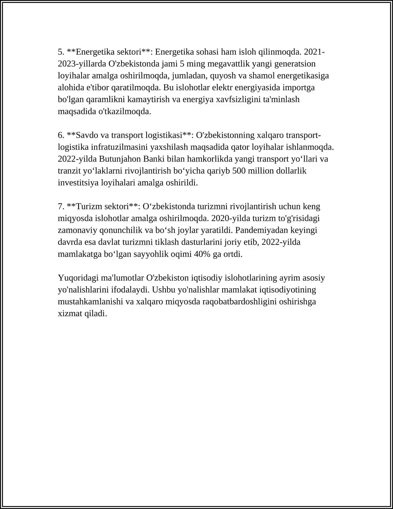 Oʻzbekistondagi iqtisodiy islohotlar 4