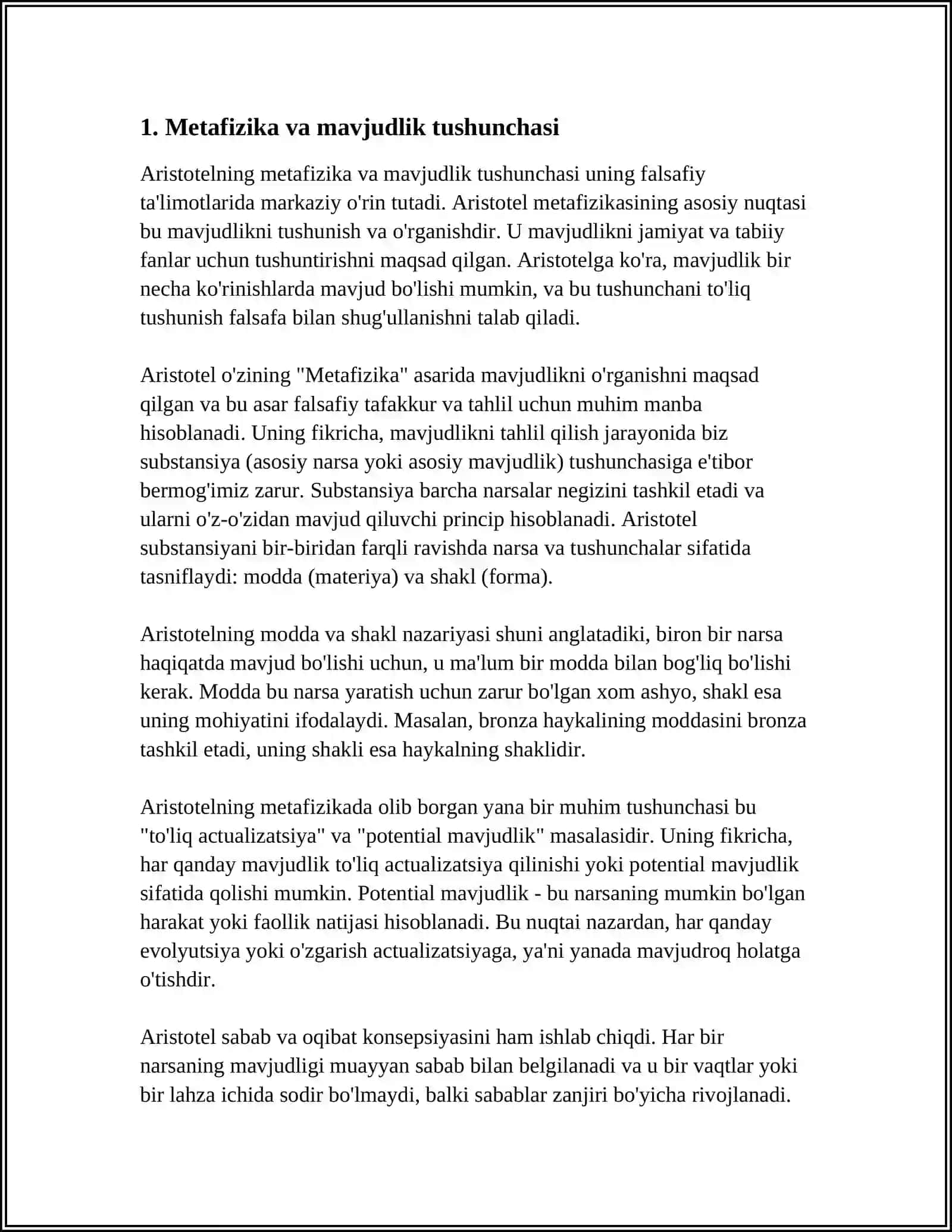ARISTOTELNING ASOSIY G'OYALARI NIMALARDAN IBORAT 4