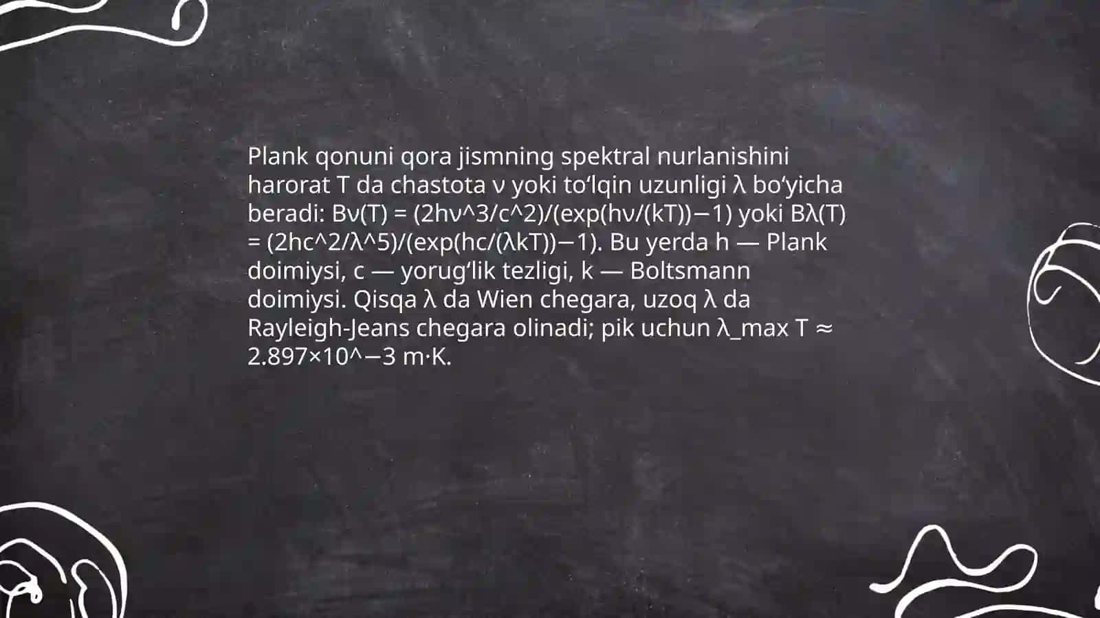 Absalyut qora jism nurlanish qonunlari 4