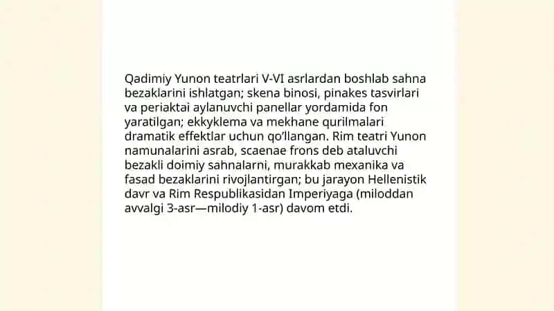 Ssenagrafiyani yuzaga kelishi 4