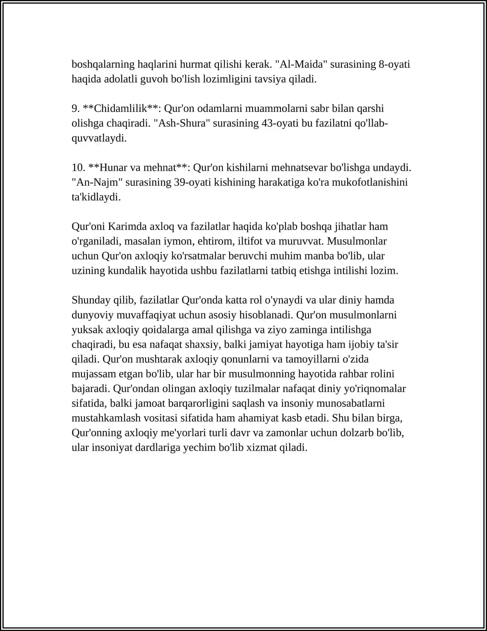 QUR’ONI KARIM VA HADIS SHARIF FALSAFASI 4