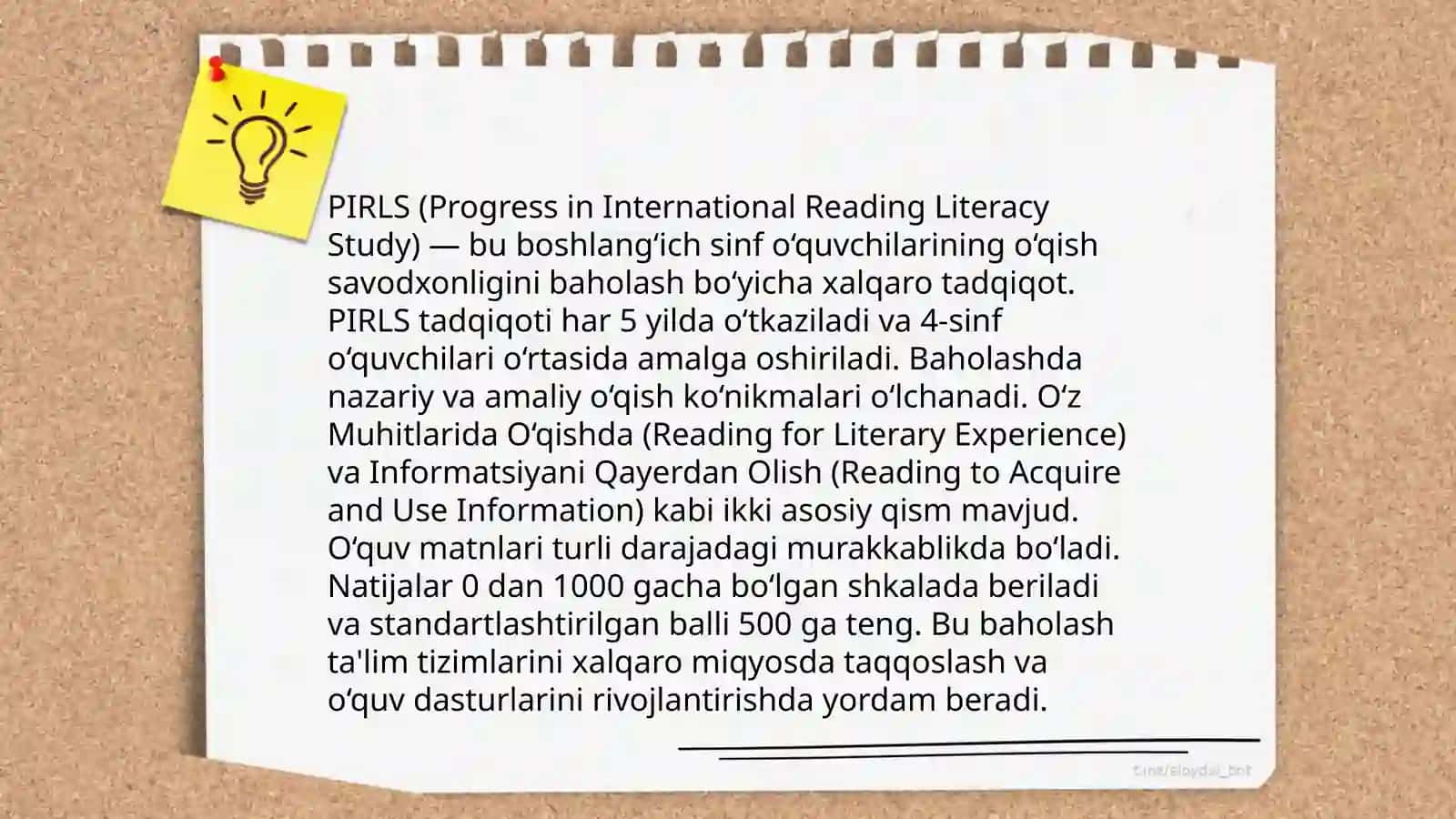 PIRLS xalqaro tadqiqotini o'rganish 4