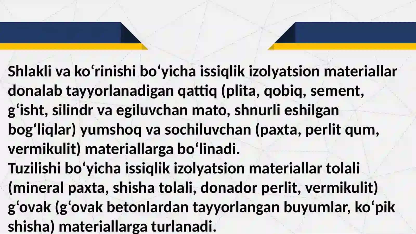 ISSIQLIK IZOLYATSION VA AKUSTIK MATERIALLAR 4