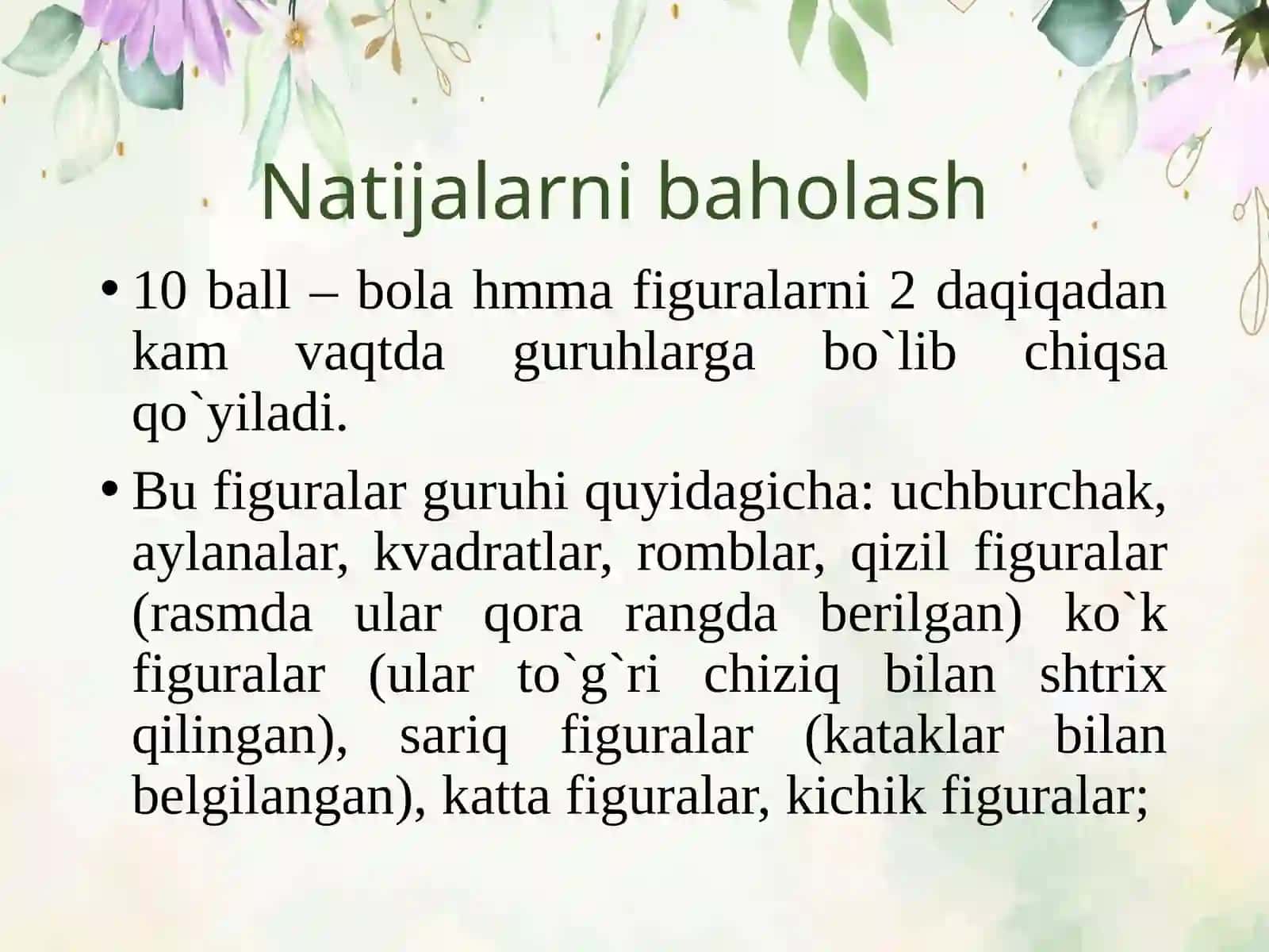 “Guruhlargabo`libko`r– chi”metodikasi 4