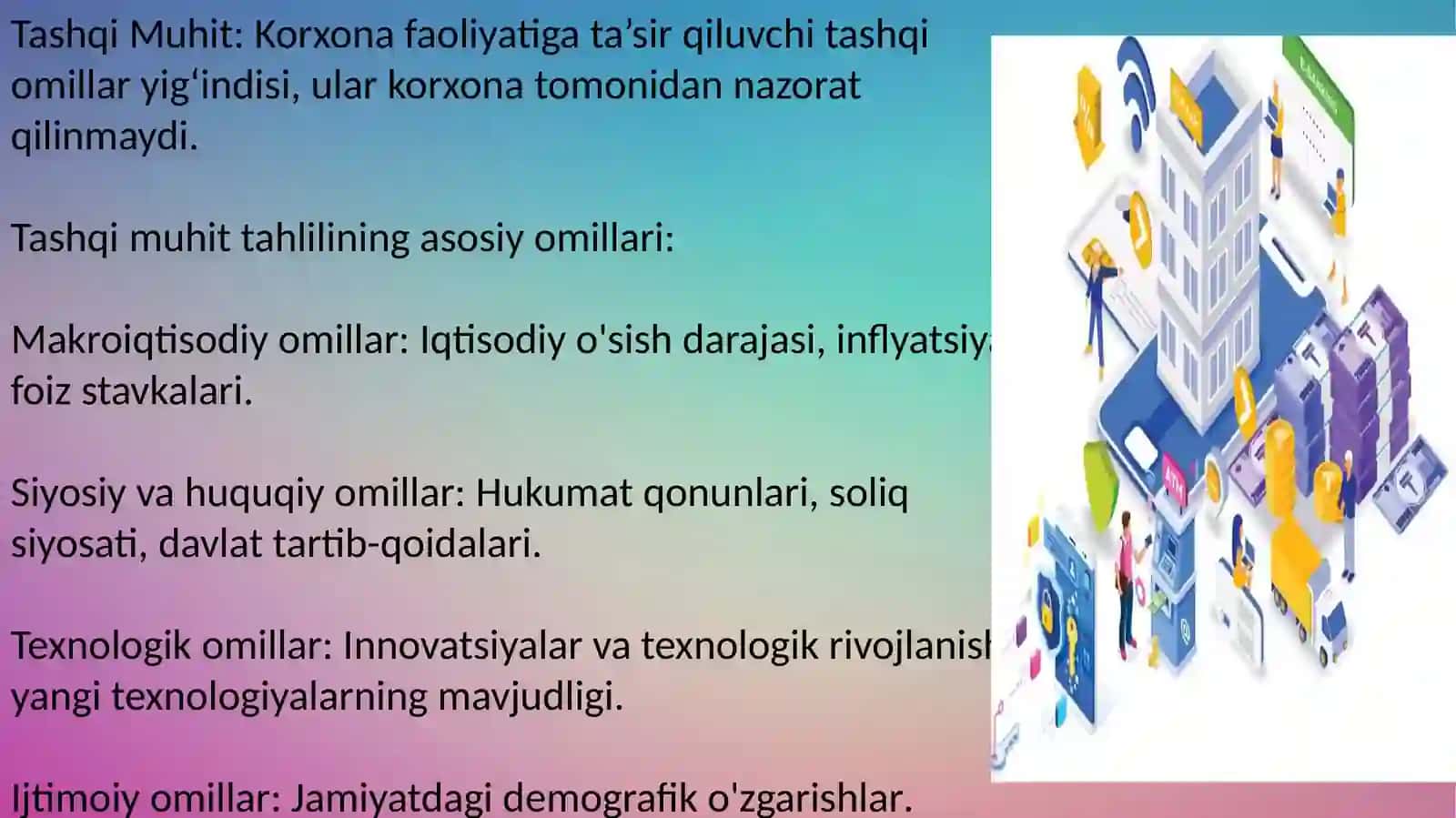 Korxonaning Ichki va Tashqi Muhitini Tahlili 4
