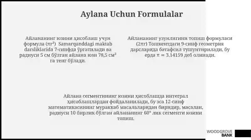 Aylana Yuzasi Va Uning Hisoblanishi 4
