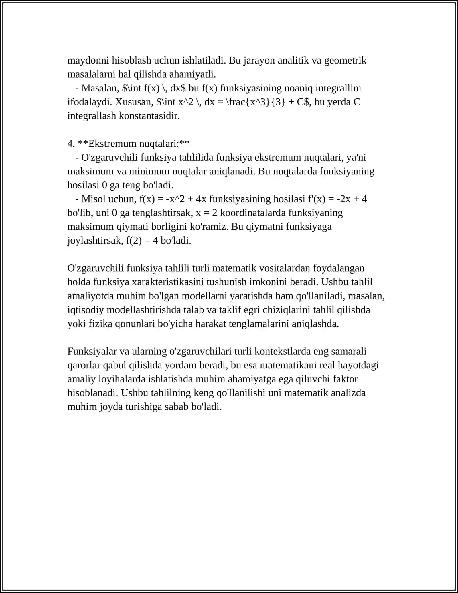 IKKI O'ZGARUVCHILI FUNKSIYA TUSHUNCHASI 4