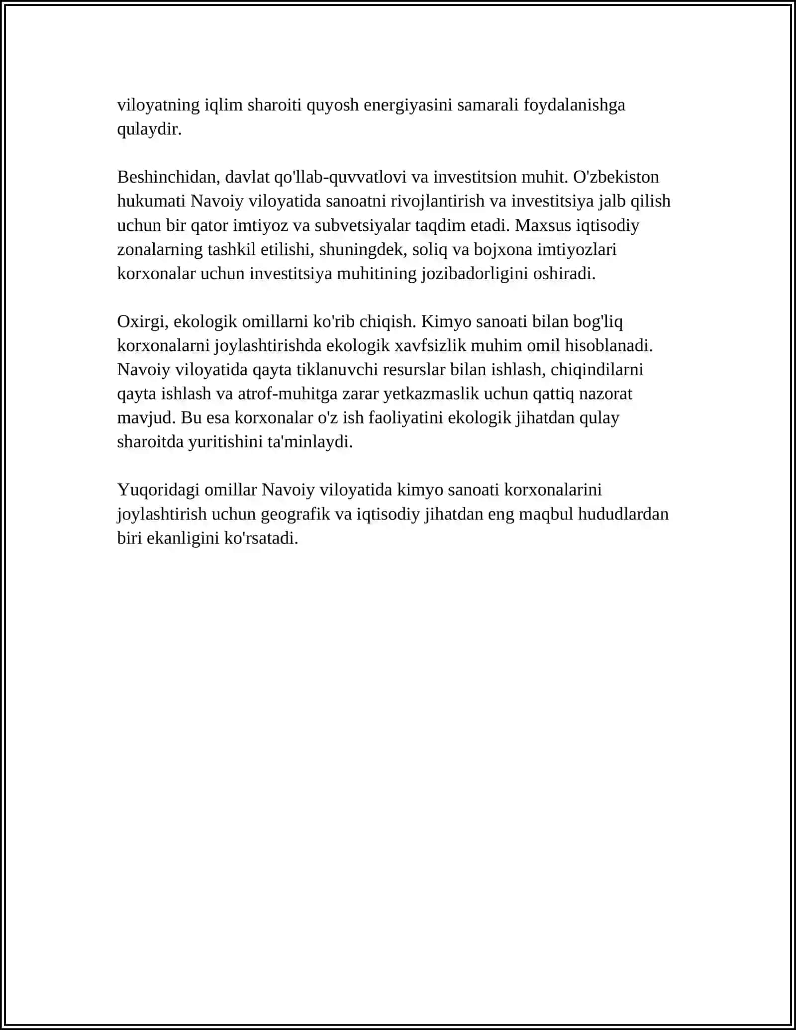 KIMYO SANOATI KORXONALARI JOYLASHTIRISH NAVOIY MISOLIDA 4