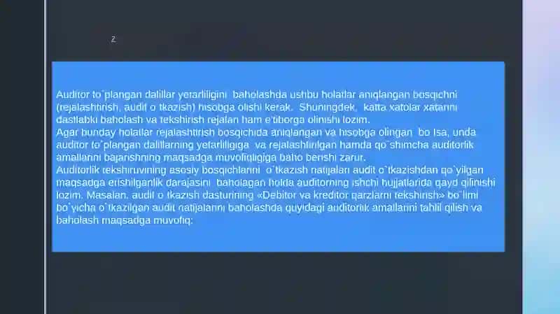 Auditorlik hisoboti va uning tarkibi 4