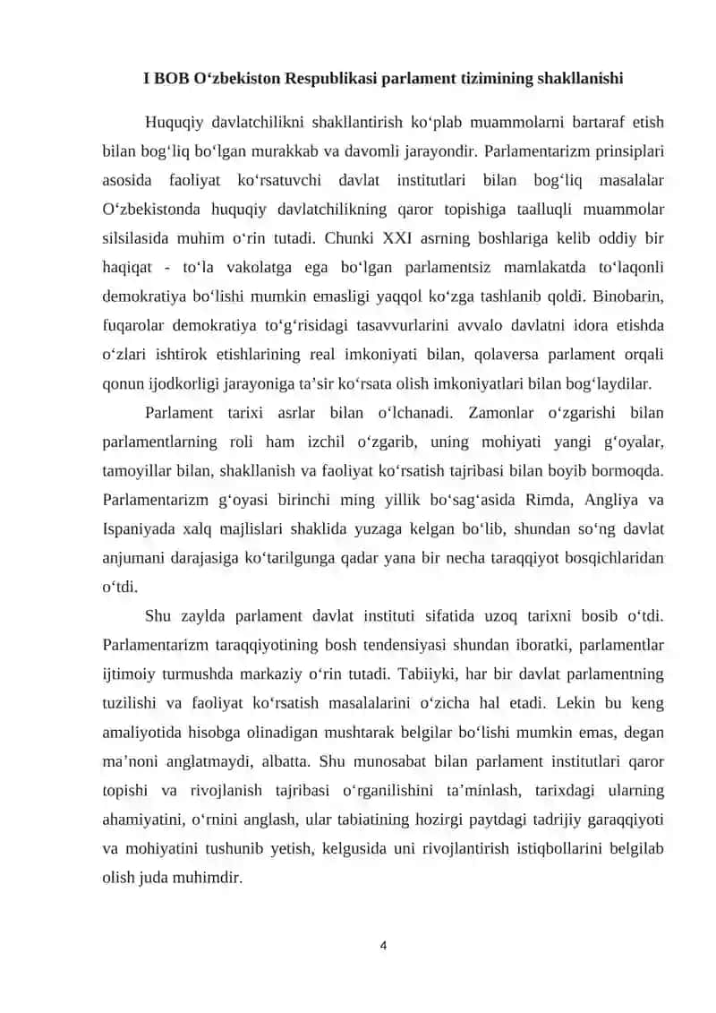 O‘zbekiston Respublikasi parlament tizimi va undagi islohotlar 4