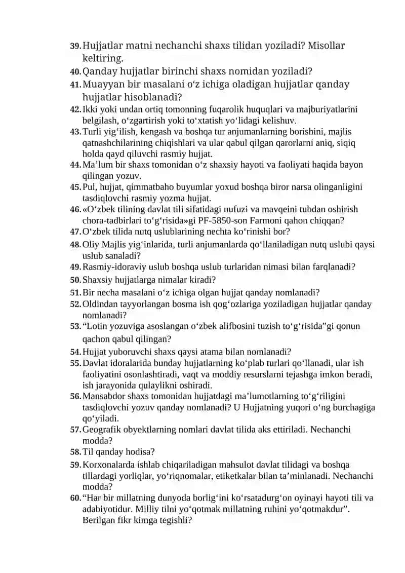 O‘zbek tili savollari 4