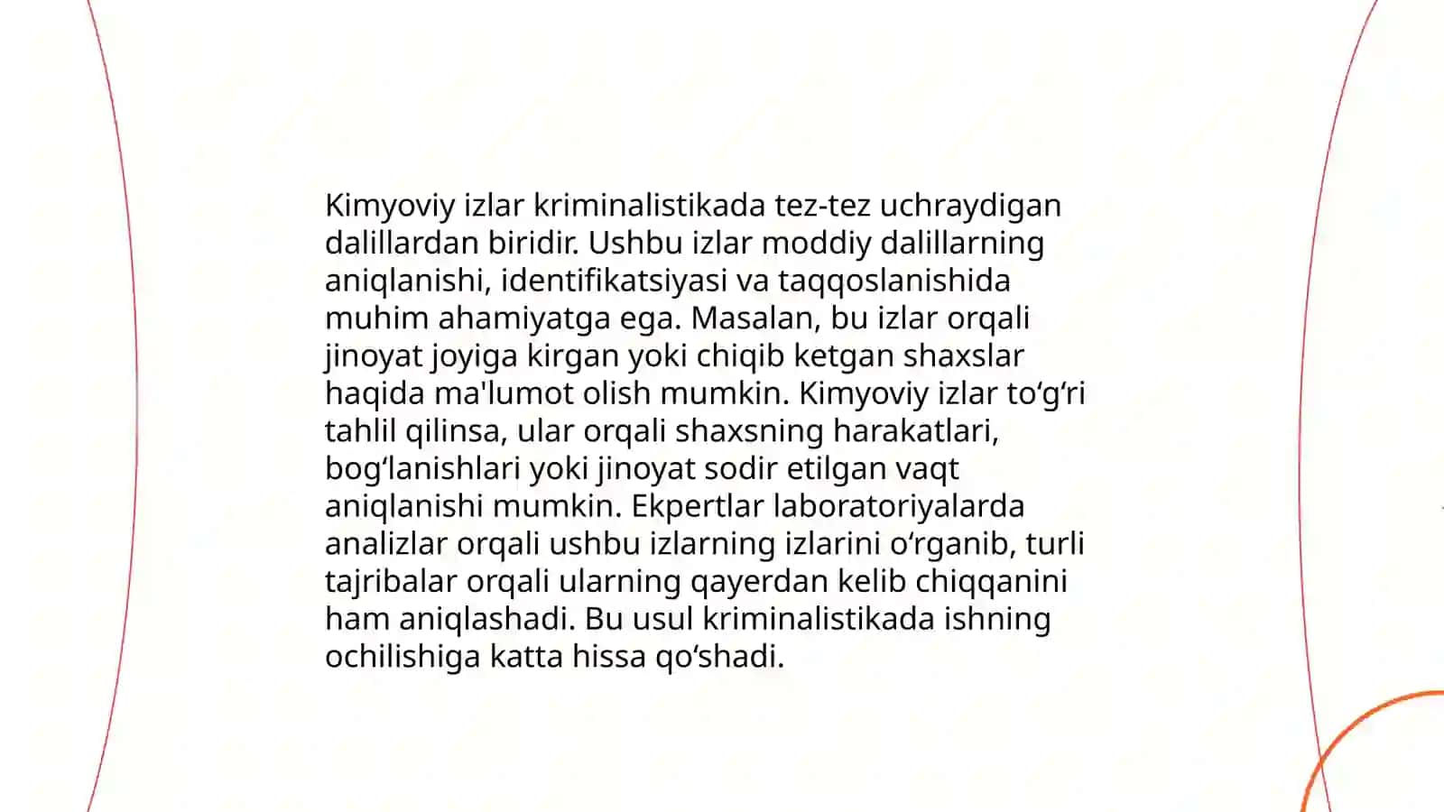 Kriminalistikada kimyoni o'rni 4