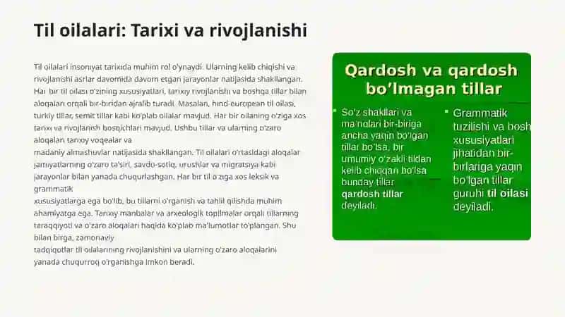 Til oilalari va ularning o'zaro aloqalari 4