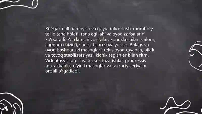Futbol to‘pini olib yurish texnikasini o‘rgatish metodikasi 4